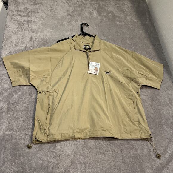 Tommy Bahama Pullover Jacket Mens XL Tan Birdie Zip Quarter Zip Golf Windbreaker - Picture 1 of 6